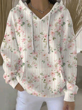 Sweat à Capuche Décontracté Femme Rose Cancer Du Sein Imprimé